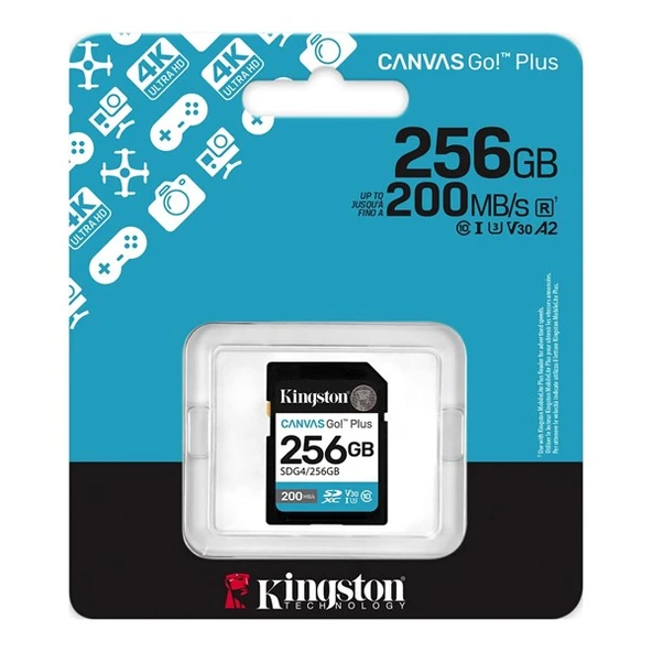 KINGSTON 256GB CANVAS GO+ SDG4/256GB SDHC HAFIZA KARTI - 3
