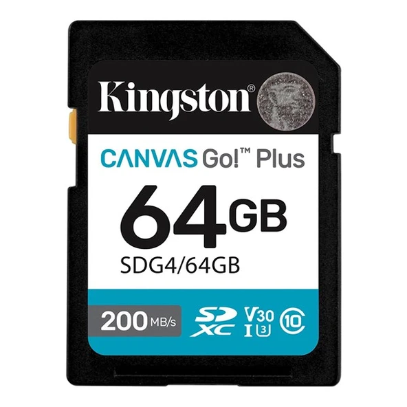 KINGSTON 64GB CANVAS GO+ SDG4/64GB SDHC HAFIZA KARTI