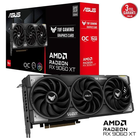 ASUS 16GB TUF GAMING RX9060XT-O16G GDDR6 128bit PCIE 5.0 ürün görseli
