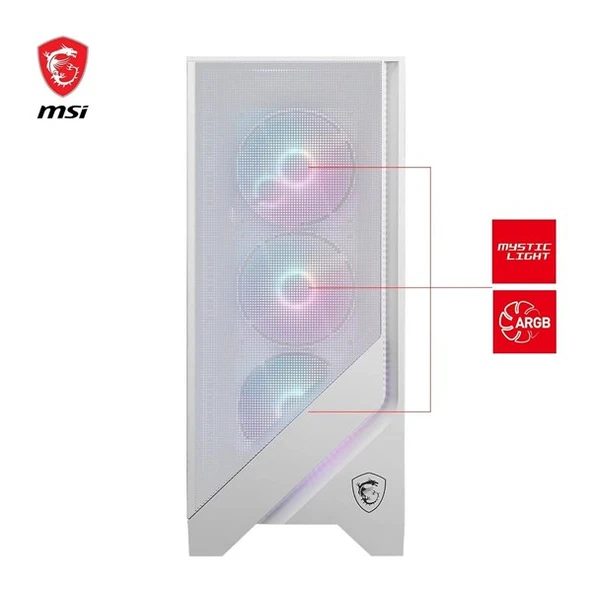 MSI MAG FORCE 320R AIRFLOW WHITE GAMING MID-TOWER PC KASASI BEYAZ - 2