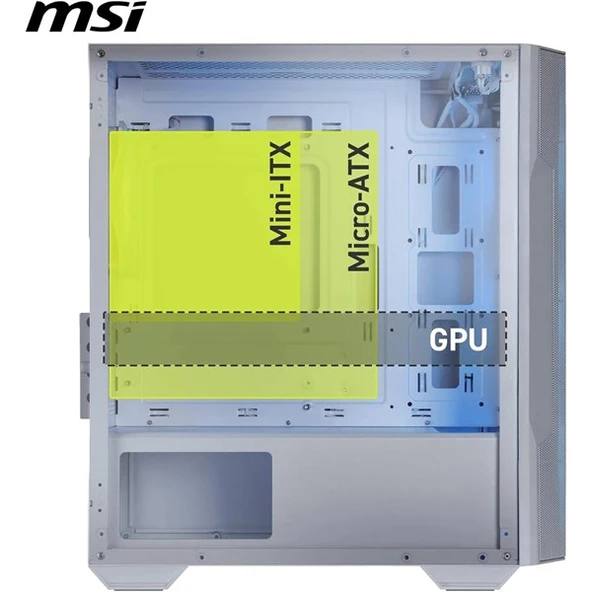 MSI MAG FORCE M100R WHITE GAMING MICRO-TOWER PC KASASI BEYAZ - 4