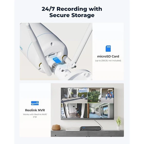 REOLINK 8MP WIFI BULLET 2,8mm RLC-810WA IP Güvenlik Kamerası Wlan (Kablosuz) IP67, Renkli - 7