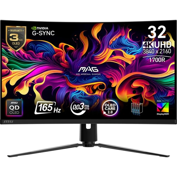 MSI 31.5" MAG 321CUP 0.03MS 165HZ HDMI-DP 3840X2160(UHD) QD-LED GAMING MONİTÖR - 6