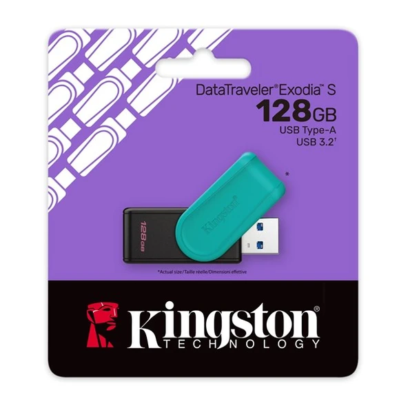 KINGSTON 128GB DATATRAVELER EXODIA S DTXS/128GB USB 3.2 BELLEK - 3