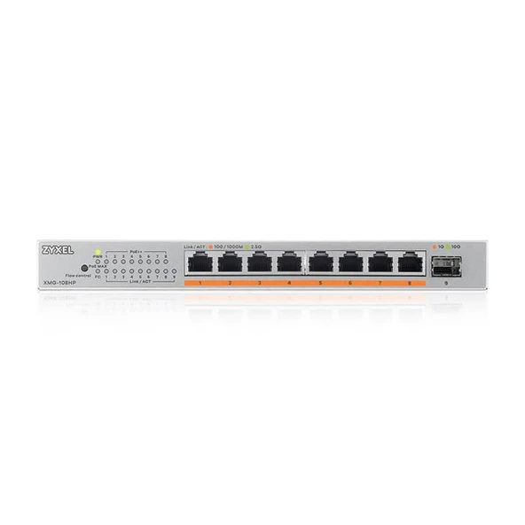 ZYXEL 8port XMG-108HP 2.5 GIGABIT 1-SFP 10GBE 100W YÖNETİLEMEZ POE SWITCH - 2
