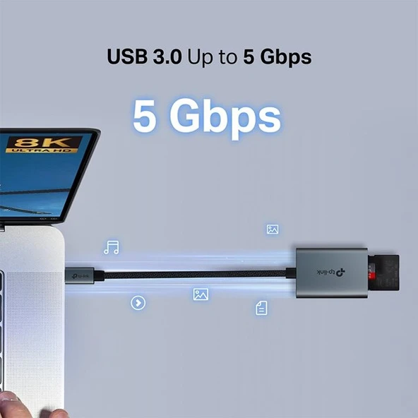 TP-LINK UA440C USB 3.0 Type-C - SD ve microSD 4.0 Kart Okuyucu - 5