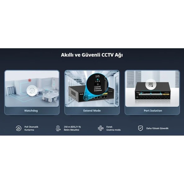 RUIJIE REYEE 16port RG-ES118FGS-LP 10/100 2-UPLINK 2-SFP 120W YÖNETİLEMEZ POE SWITCH - 3