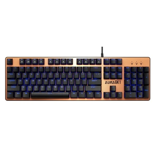 GAMDIAS AURA GK1, USB Kablolu, İngilizce,  Çok Renkli Arka Aydınlatma, Red Mekanik Switch, Bronze Edition, Gaming Klavye - 3