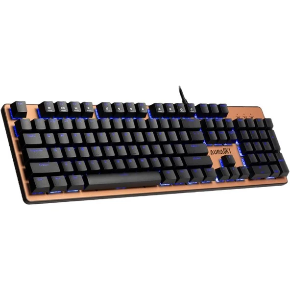 GAMDIAS AURA GK1, USB Kablolu, İngilizce,  Çok Renkli Arka Aydınlatma, Red Mekanik Switch, Bronze Edition, Gaming Klavye - 2