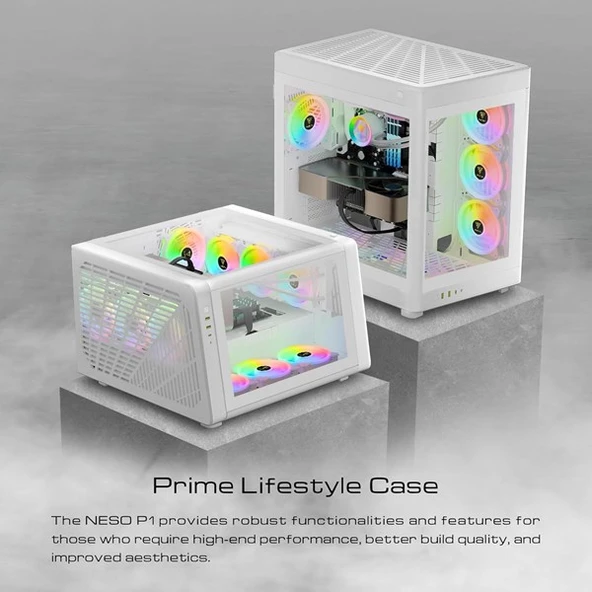 GAMDIAS 850W 80+ BRONZE NESO P1 GAMING MID-TOWER PC KASASI BEYAZ - 3