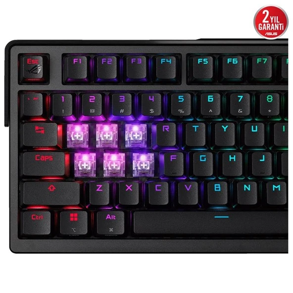 ASUS ROG AZOTH EXTREME NX SNOW KABLOSUZ ALÜMİNYUM KARBON FİBER ŞASE RGB GAMING KLAVYE - 6
