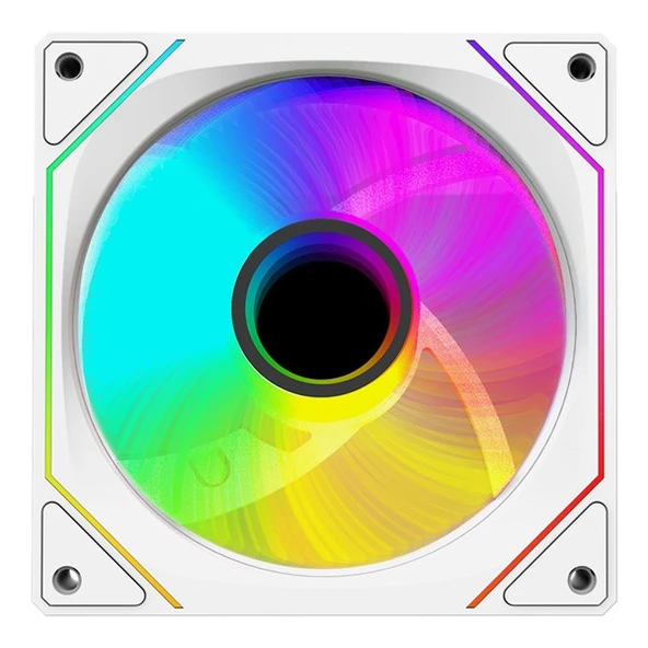 Rampage 7C-120B 120*120*25mm Double Ring Aynalı ARGB Beyaz Kasa Fanı - 3
