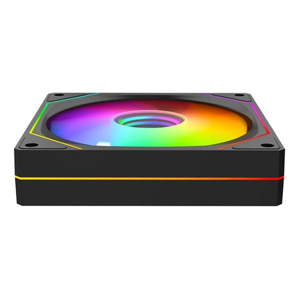 RAMPAGE 7C-120S Double Ring Aynalı ARGB Siyah Kasa Fanı - 5