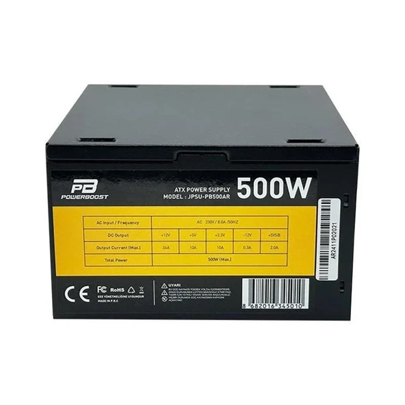 PowerBOOST 500W PB500AR 12cm Fanlı Power Supply - 3