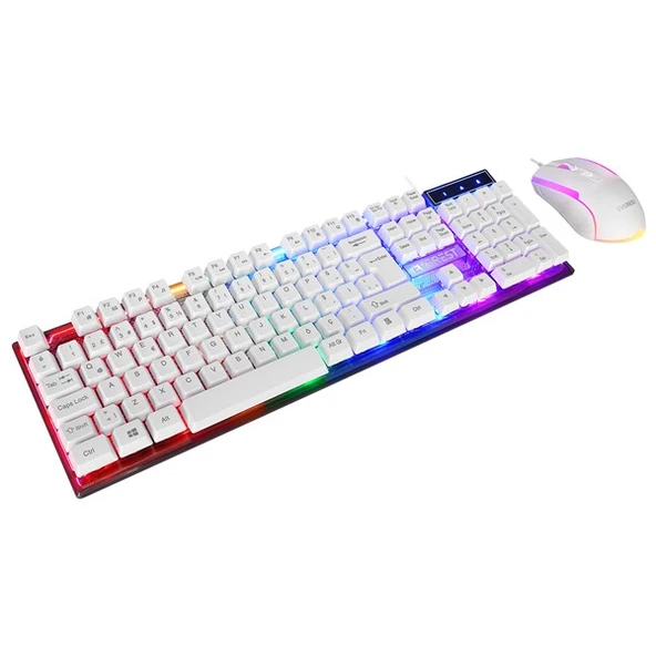 Everest KM-198 Luminax Beyaz Gökkuşağı Aydınlatmalı Q Gaming Oyuncu Klavye + Mouse Set - 2