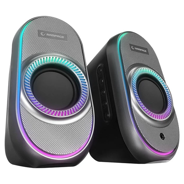 RAMPAGE RMS-X3 2.0 6W Bluetooth Özellikli Siyah Multimedia RGB Işıklı Gaming USB Speaker ürün görseli 1