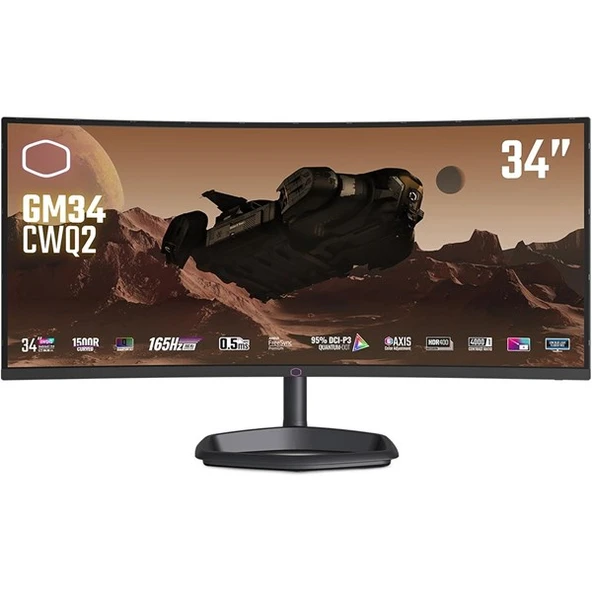 COOLERMASTER 34" VA GM34-CWQ 0.5MS 165HZ HDMI-DP USBC KAVISLI GAMING MONİTÖR 3440X1440 ürün görseli