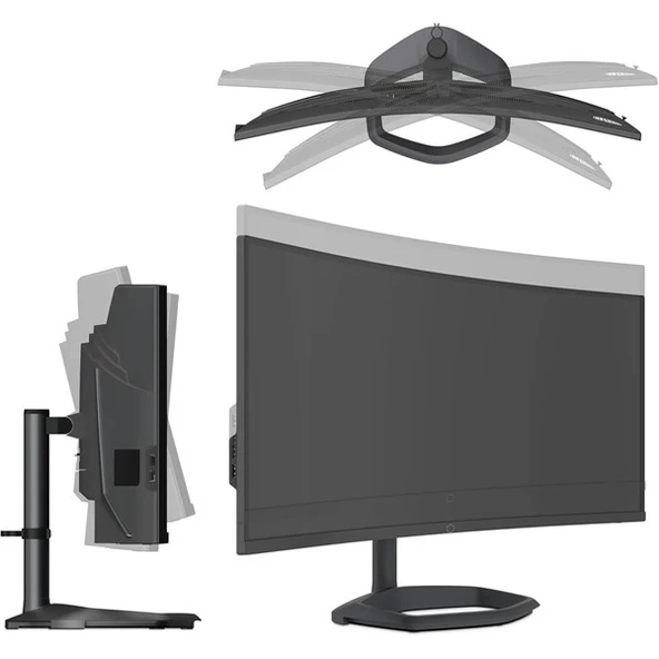 COOLERMASTER 34" VA GM34-CWQ 0.5MS 165HZ HDMI-DP USBC KAVISLI GAMING MONİTÖR 3440X1440 - Resim 7