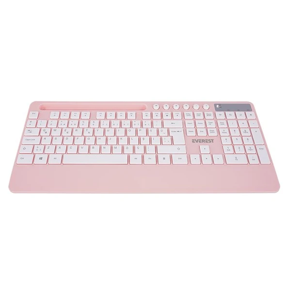 Everest KM-9676 Kablosuz Beyaz/Pempe Multimedya Tablet-Telefon Standlı Klavye + Mouse Set - 4