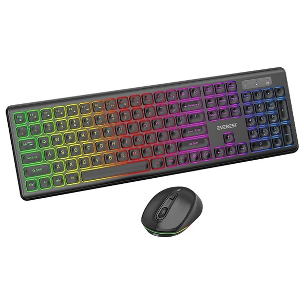 Everest KM-319BT Siyah 2.4G+BT1+BT2 Çoklu Cihaz Bağlantılı Q Set Kablosuz Klavye + Mouse - 2