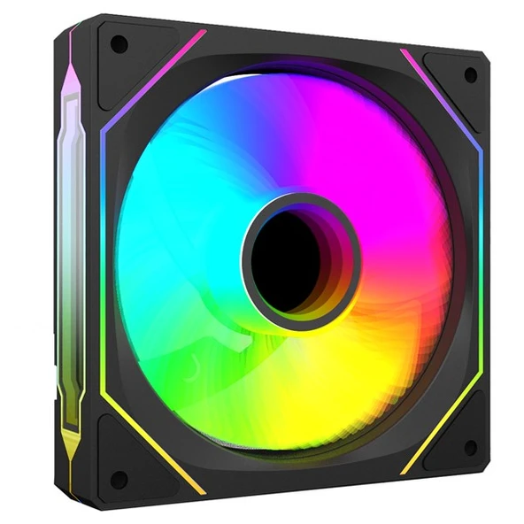 RAMPAGE 7C-120S Double Ring Aynalı ARGB Siyah Kasa Fanı - 3