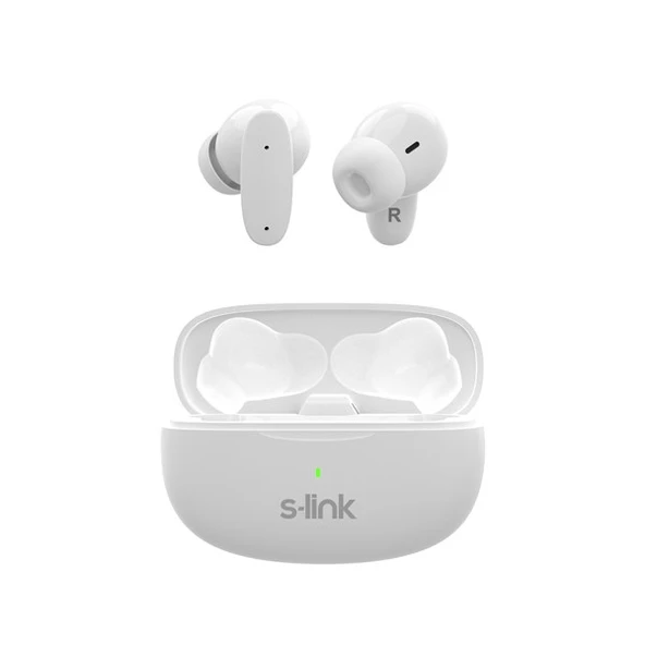 S-LINK EARDOPES SL-TWS08 Beyaz 4 Mikrofonlu Enc Dual Mıc. TWS 50/500mah BT Mikrofonlu Kulaklık