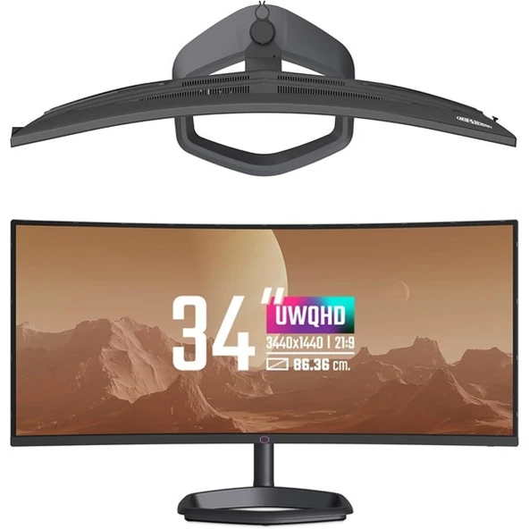 COOLERMASTER 34" VA GM34-CWQ 0.5MS 165HZ HDMI-DP USBC KAVISLI GAMING MONİTÖR 3440X1440 - Resim 2