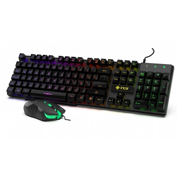 INCA IKG-448 USB Q Trk RGB Led Aydınlatmalı Mekanik Hisli Siyah Gaming Klavye - Mouse Set - 2