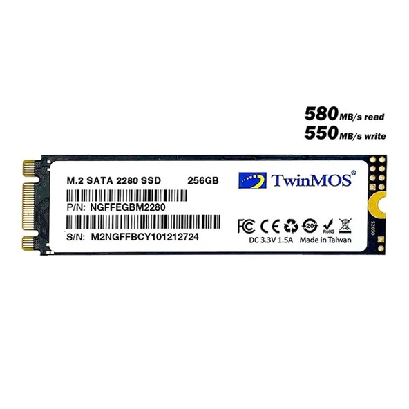 TwinMOS 256GB NGFFEGBM2280 580-550MB/s M2 SATA-3 DİSK - 2