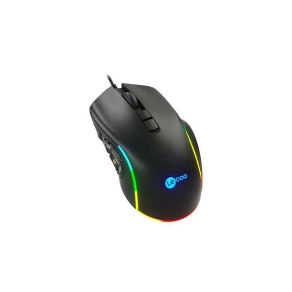 LENOVO LECOO MS140 USB RGB Led Aydınlatmalı 6400dpi Gaming Optic Siyah Mouse - 2