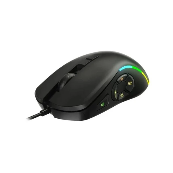 LENOVO LECOO MS140 USB RGB Led Aydınlatmalı 6400dpi Gaming Optic Siyah Mouse - 4