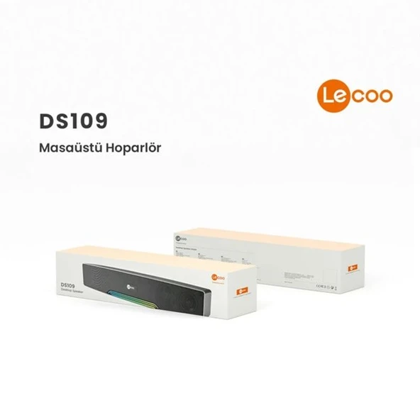 LENOVO LECOO DS109 Stereo Bluetooth AUX-TF/USB Siyah 10w RMS Soundbar Speaker RGB Ledli - Resim 5