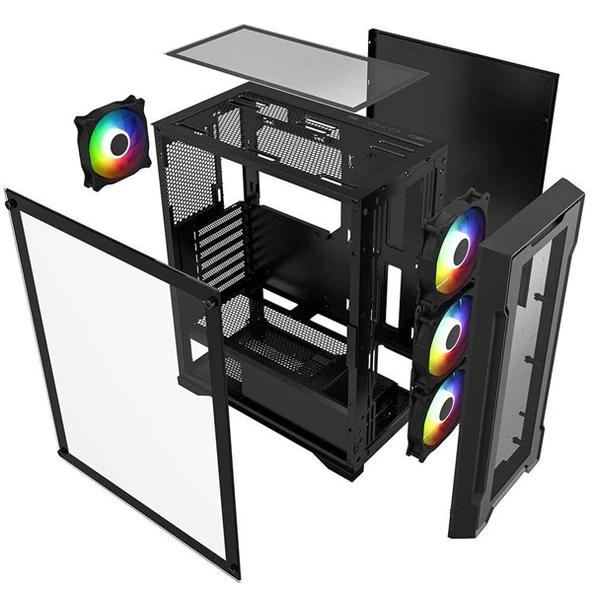 POWERBOOST 650W 80+ BRONZE PB-PS6849B Gaming Mid-Tower PC Kasası - 7