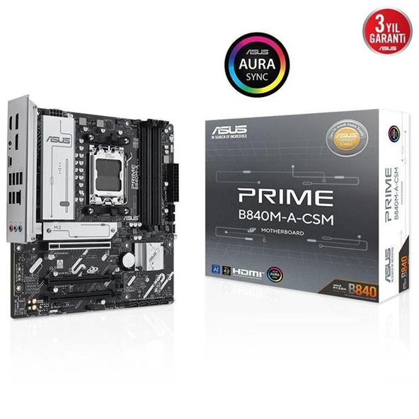 ASUS PRIME B840M-A CSM DDR5 HDMI DP PCIE 4.0 AM5 mATX KURUMSAL ANAKART ürün görseli 1
