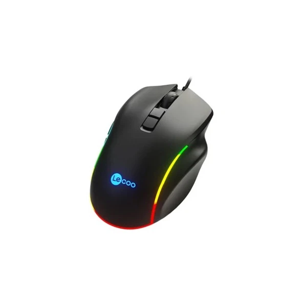LENOVO LECOO MS140 USB RGB Led Aydınlatmalı 6400dpi Gaming Optic Siyah Mouse - 3