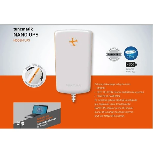TUNÇMATİK TSK5264 NANO TELECOM MODEM UPS 6000MAH - 3
