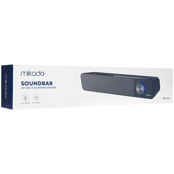 Mikado MD-69S Siyah 3Wx2 Led Işıklı Multimedia Soundbar Speaker - 5