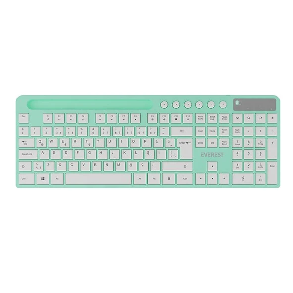 EVEREST KM-730 Yeşil/Beyaz Kablosuz Q Multimedia Klavye + Mouse Set - 7