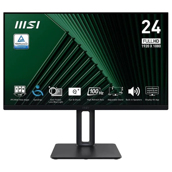 MSI 23.8" FLAT VA PRO MP245PG 1MS 100HZ HDMI-DP PIVOT KURUMSAL MONİTÖR 1920X1080 ürün görseli 1
