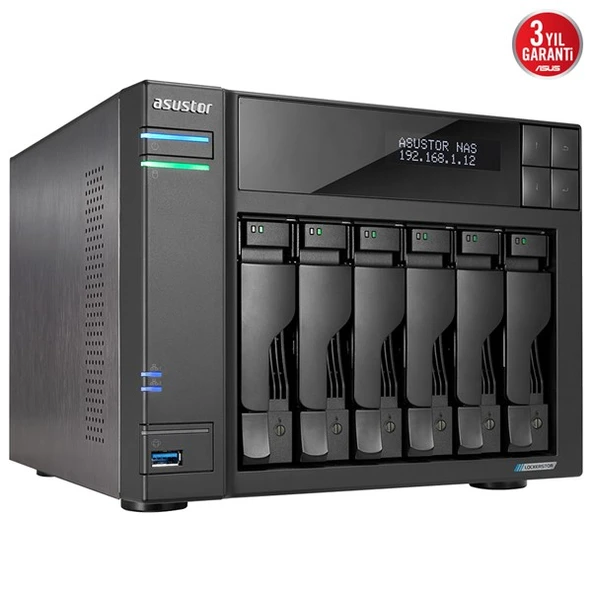 ASUSTOR AS6706T-16GB CELERON QC- 16GB RAM- 6-diskli Nas Server (Disksiz) - 2