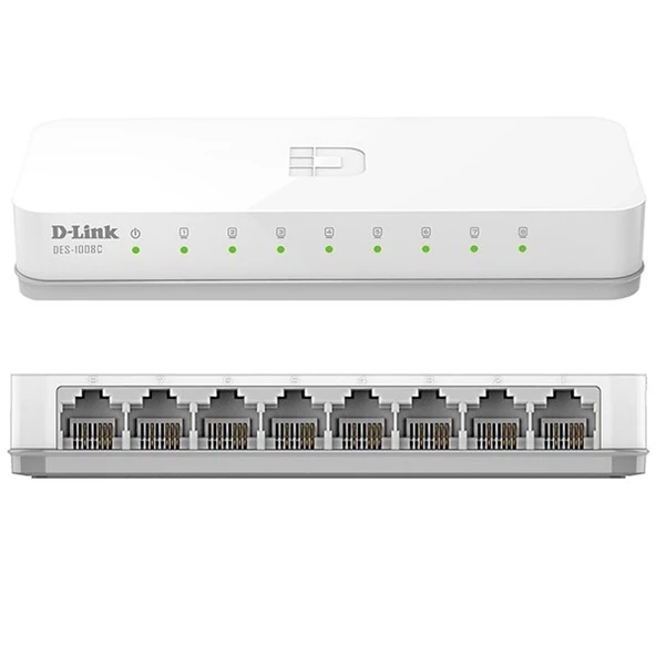 D-LINK 8port DES-1008C/E 10/100 Yönetilemez Switch - Resim 2