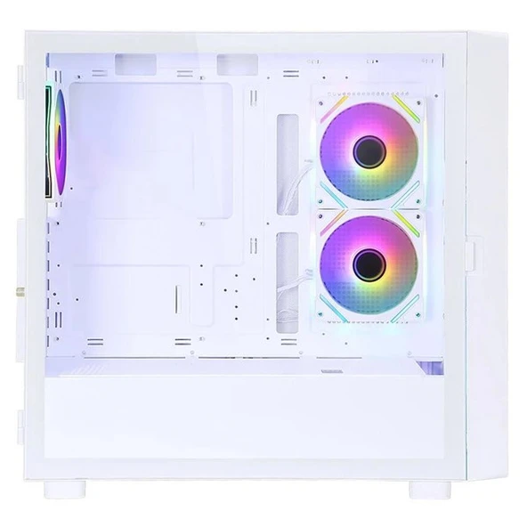 POWERBOOST PB-P4367BW 3-RGB FANLI LCD EKRANLI GAMING MID-TOWER PC KASASI BEYAZ - 2