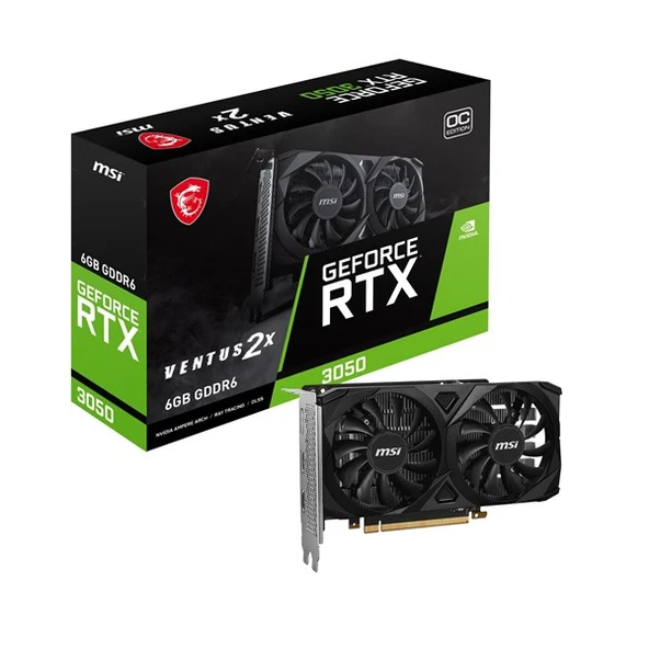 MSI 6GB RTX3050 VENTUS 2X E 6G OC GDDR6 96bit HDMI-DP PCIE 4.0 ürün görseli