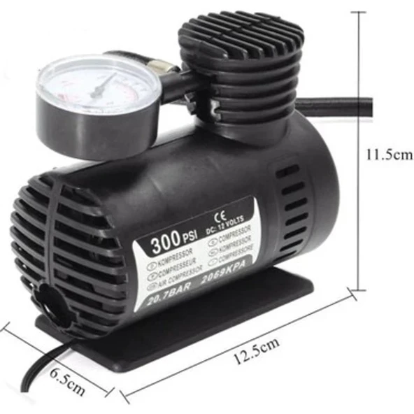 Plastik Gövdeli Siyah Mini Hava Kompresörü - 3