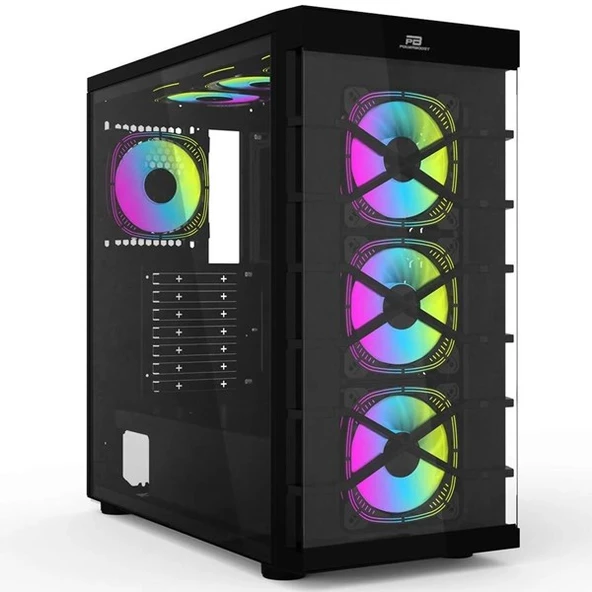POWERBOOST PB-GR222BB 7-RGB FANLI GAMING MID-TOWER PC KASASI - 1