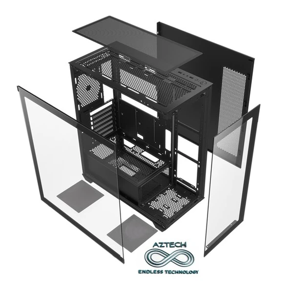 AZTECH AZT101 B Gaming Mid-Tower PC Kasası RGB Switch - 7