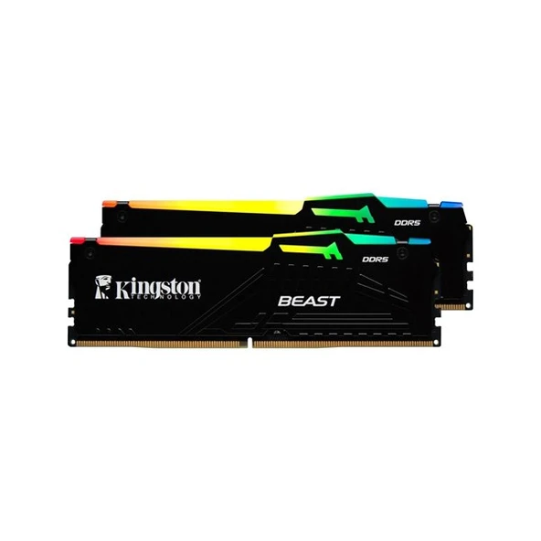 KINGSTON 16GB (2X 8GB) DDR5 6000MHZ CL36 RGB DUAL KIT PC RAM BEAST EXPO KF560C36BBEAK2-16TR ürün görseli 1