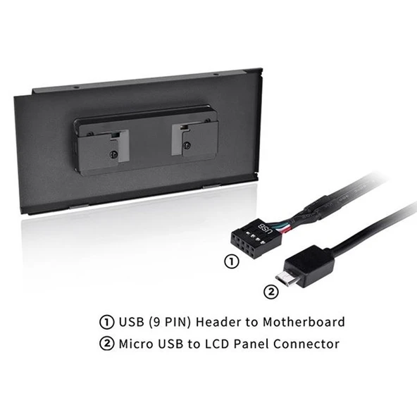 Thermaltake AC-064-OO1NAN-A1 Ceres 500 kasa için 3,9" LCD Panel Kiti Siyah - 2