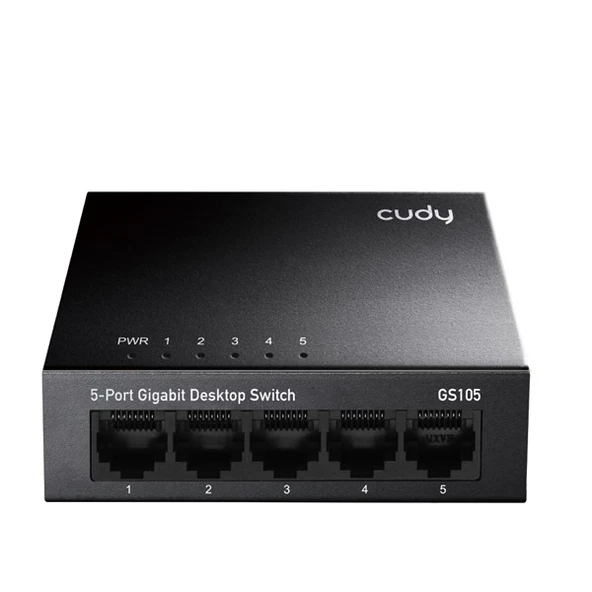 CUDY GS105 5 Port Gigabit Yönetilemez Desktop Metal Kasa Switch ürün görseli 1