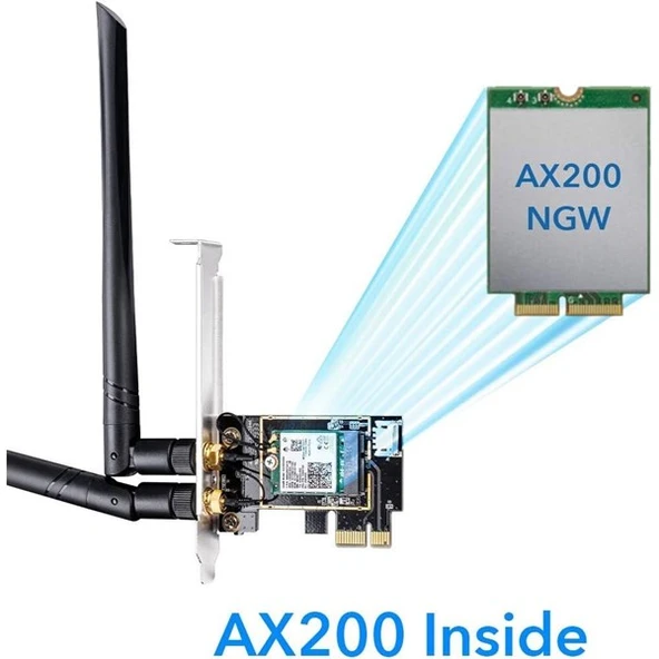 CUDY WE3000 AX5400 Wi-Fi 6E Bluetooth 5.3 PCI-E Kablosuz Ağ Adaptörü - 6